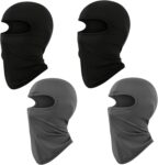 4 Pack Kids Balaclava, Fleece Balaclava for Boys and Girls, Soft Snood for Kids, Winter Ski Mask, Gray and Black