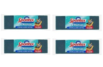 4 x Spontex Washups General Purpose Sponge Scourers, 6.8 x 4 x 8.6cm – Pack of 4 ( £2.40 – £2.80 with s&s)