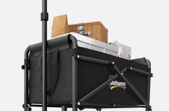 41L Festival Trolley, 60kg Heavy Duty Folding Trolley Cart, Black – with code by Outsunny