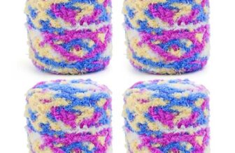 4x100g Soft Coral Velvet Multi-Colored Chunky Crochet Yarn for Knitting