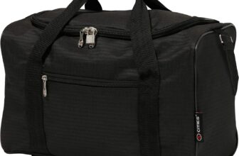 5 Cities Ryanair & Wizz Air Ultra Lightweight Underseat Travel Carry On Hand Cabin Luggage Holdall Flight Bag 40x20x25 (Black)