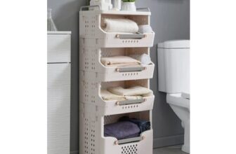 5-Tier Foldable Rolling Laundry Sorter Basket Storage Rack