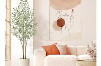 5ft Olive Tree Artificial with White Pot, Natural Wood Trunk