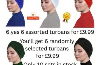 6 Pack Assorted Colours, Womens Stretch Turbans For Sleep, Hair Loss, Fashion