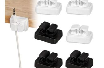 6-Pack Cable Clips, Self-Adhesive, Desktop Organizer