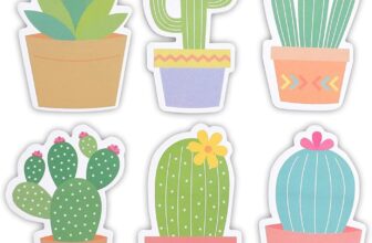 6-Pack Cactus and Succulent Shaped Sticky Notes, 6 Designs