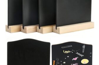 6 Pack Mini Double-Sided Chalkboard Signs with Stands