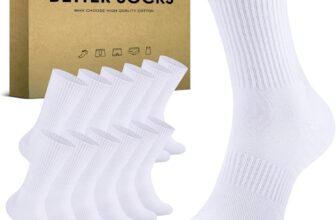 6/12 Pairs Cushioned Sports Socks for Men and Women Athletic Crew Socks Cotton Wicking Walking Socks for Outdoor Work Hiking Trainer