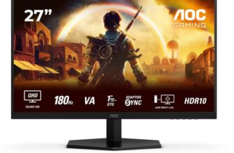 AOC 27 Q27G42XNE 2560×1440 Fast VA 180Hz HDR10 Adaptive Sync Widescreen Gaming Monitor
