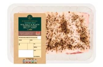 ASDA Yorkshire Bred Sea Salt & Black Pepper Pork Belly Joint (Typically 0.8kg)