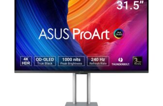 ASUS ProArt Display OLED PA32UCDM Professional Monitor 32-inch, 4K UHD (3840 x 2160), QD-OLED, Ultra-slim, 240Hz, 0.1ms, Auto Calibration