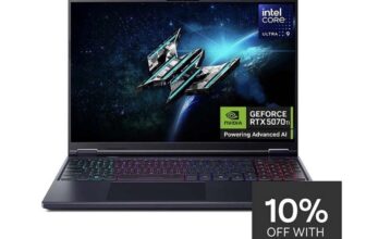 Acer Predator Helios Neo AI Gaming Laptop – 16in Quad HD 240Hz, RTX 5070 Ti, Intel Core Ultra 9 275HX, 32GB RAM, 1TB SSD w/code – Free C&C