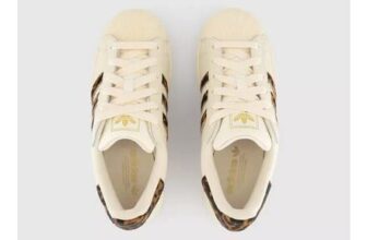 Adidas Superstar II Trainers Cream White Leopard Print