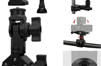 Adjustable Bike Motorcycle Handlebar Mount for Camera Hero 13 12 X5 X4 Actiom, Super Clamp for Cycling equipt with Adapte and Fixing Screw