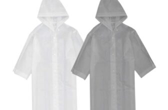 Adult Rain Ponchos, 2-Pack, Reusable Waterproof with Hoods and Sleeves