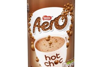Aero Instant Low Fat Hot Chocolate, No Artificial Flavours, Vegetarian 288g Jar – S&S £2.37