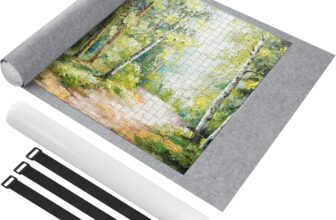 Ainiv Puzzle Roll Mat with Felt Storage for up to 1500 Pcs, Portable, Foldable, Auxiliary Lines, Adults & Children Gifts