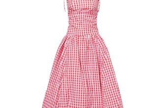 Alexa Red Gingham Puffball Dress