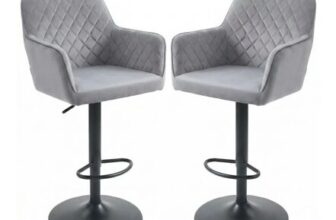 Alivio Adjustable Swivel Modern Velvet Bar Stools Counter Height Chairs