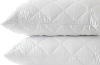 AmigoZone Pillows 2 Pack Extra Filled luxury bounce back bed Pack Hotel Quality Bed Pillow Pair Luxury Firm Support Side Sleeper Pillow Back Neck Pain Relief Support Pillows (Quilted, Pack of 2)