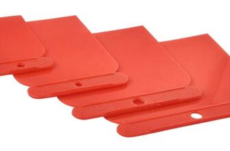 Amtech G0946 Filler Applicator Kit, 4-Piece Plastic Scraper Set, Lightweight, Reusable and Easy to Clean, Sizes 50, 80, 100, 120mm