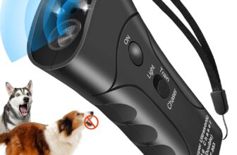 Anti Barking Device for Dogs, Ultrasonic Dog Deterrent Control Sonic Bark Deterrents Stop Waterproof Mini Outdoor Deterrent 3 in 1 Bark Control Tool Frequency Levels Humanized and Safe