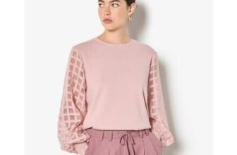 Apricot Light Pink Check Organza Jumper