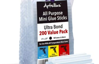 Artellius 7mm Hot Glue Sticks – for Arts, Craft, Home & School – Hot Glue Gun Sticks Multipack – Paper, Ceramic, Home Decoration, DIY (200 Pack)