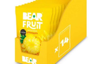BEAR Fruit Dried Pineapple Packs – Gently Baked Fruit – Healthy – Vegan – 14 x 35g