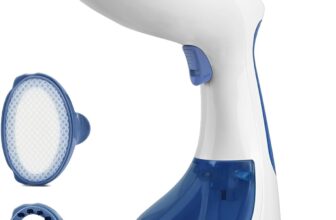 BEAUTURAL Clothes Steamer, Portable Handheld Steamer, Garment Fabric Wrinkles Remover, 30-Second Fast Heat-up, Auto-Off, Large Detachable Water Tank, Dark Blue