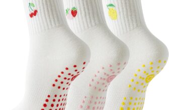 BISOUSOX Grip Pilates Socks for Women Non Slip Cotton Yoga Socks with Gripper Workout Barre Gym Hospital Gift for Pregnant Woman Pack of 3