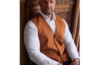 BadRhino Tailoring Big & Tall Rust Orange Tweed Waistcoat