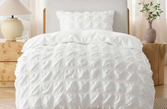 Bedsure Single Duvet Cover Set White Seersucker Duvet Cover Sets with checkout discount – Sold by Bedsure EU / FBA