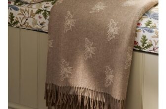 Bees Wool Throw-H 130 X W 164cm Made from 100% Wool