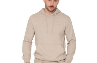 Beige Enzo Regular Fit Pullover Hoodie