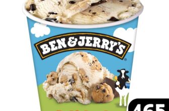 Ben & Jerrys Cookie Dough Vanilla Ice Cream Tub 465ml