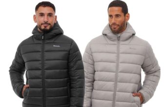 Bench Afflor Mens Puffer Jacket Dark Grey (M,XL,XXL) Circular Grey (L) w/code