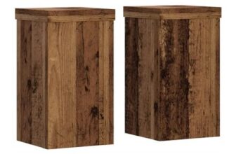 Berkfield Home Plant Stands 2 Pcs Old Wood 10x10x18 Cm Engineered Wood