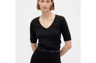 Black CashSoft Elbow Sleeve Crop Jumper