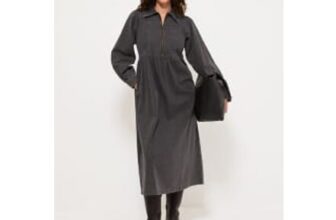 Black Denim Midi Dress