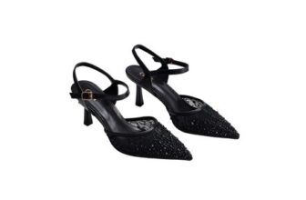 Black MODISHION Elegant Slingback Stiletto Heels