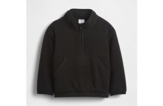 Black Sherpa Half-Zip Pullover Sweatshirt (6mths-5yrs)