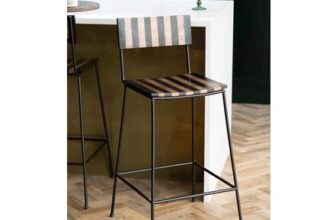 Black Stripe Wooden Bar Stool