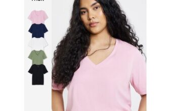 Black, White, Khaki, Navy & Blush v Neck T-Shirts