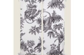 Black & White Monkey Print Guest Hand Towels – Set of 2