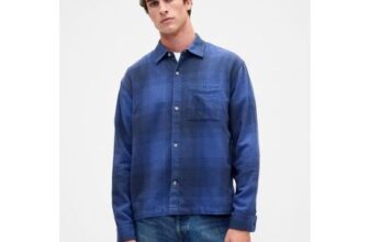 Blue Check Relaxed Flannel Shirt