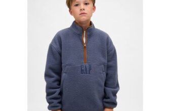 Blue Sherpa Logo Half-Zip Pullover Sweatshirt (4-13yrs)