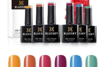 Bluesky Gel Nail Polish Set, Summer 2021 Collection, Orange, Pink, Purple, Blue, Green, 6 x 10 ml