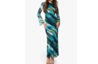 Blur Print Scoop Back Maxi Dress
