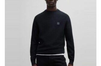 Boss Mens BOSS ORANGE Cotton-Cashmere Long Sleeve Crew Neck Jumper